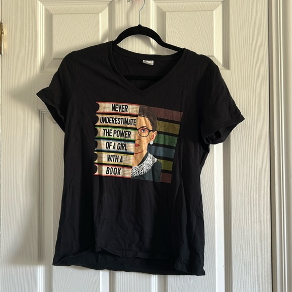 RBG Short Sleeve V-Neck T-Shirt - Picture 1 of 5